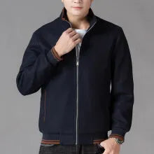 Men's grey sports fleece jacket with long sleeves and side pocket, shown on a hanger