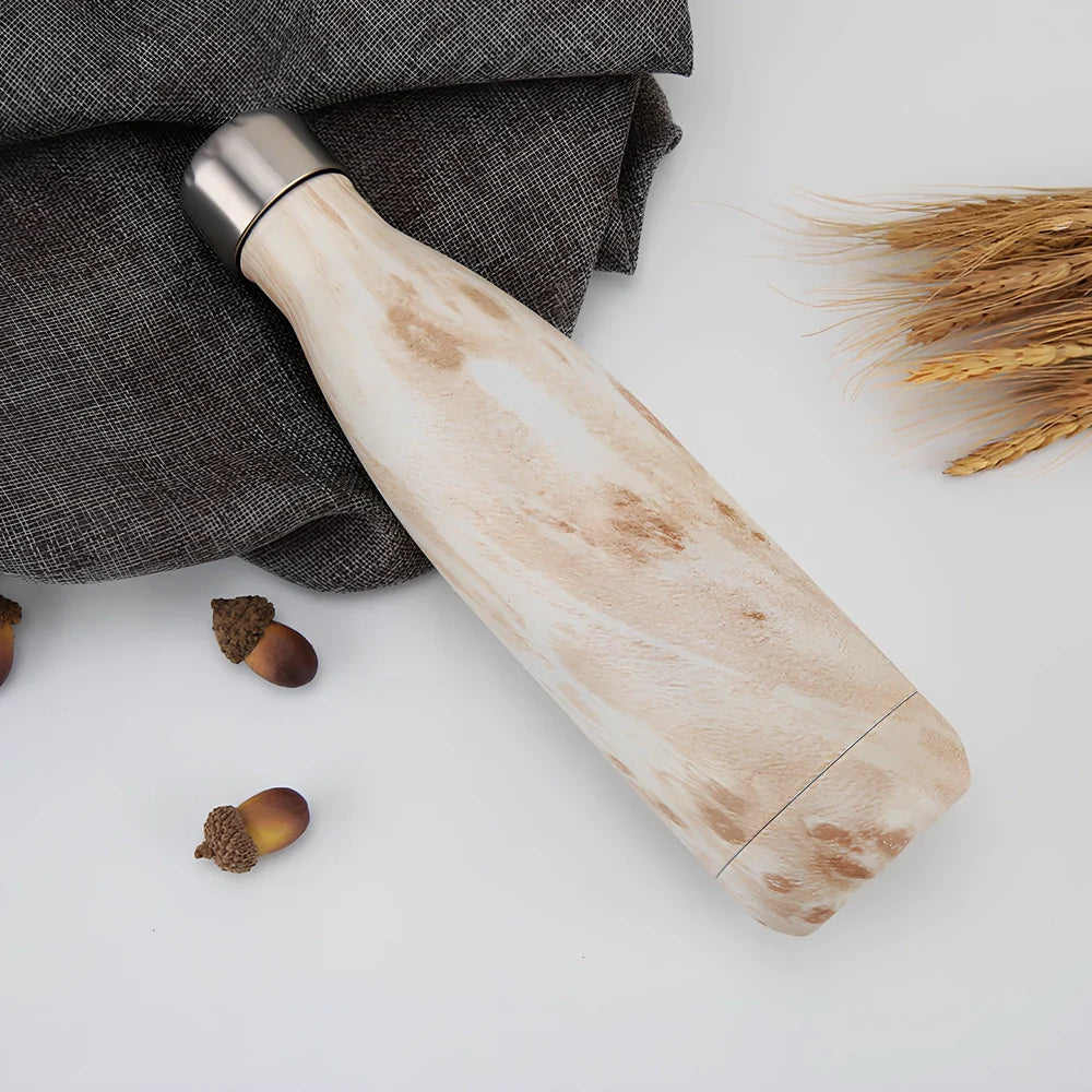 Stainless steel vacuum flask with 500ml capacity and double-wall insulation for temperature control