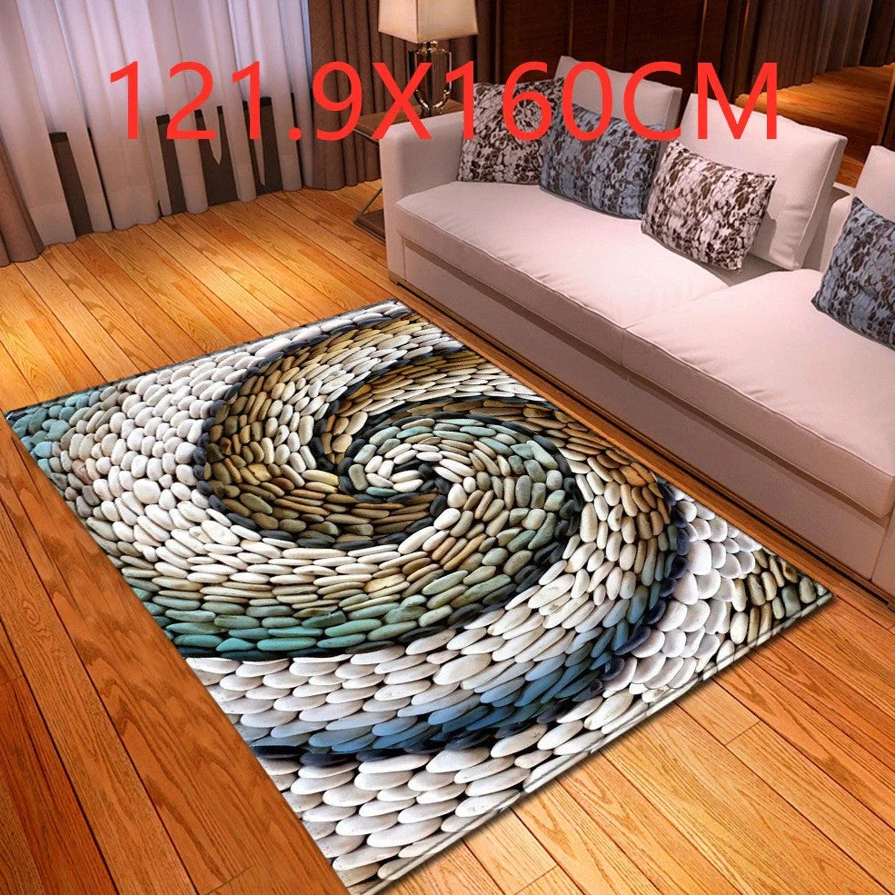 Polyester marble pattern carpet in 121.9x160cm and 50x80cm sizes for floor protection