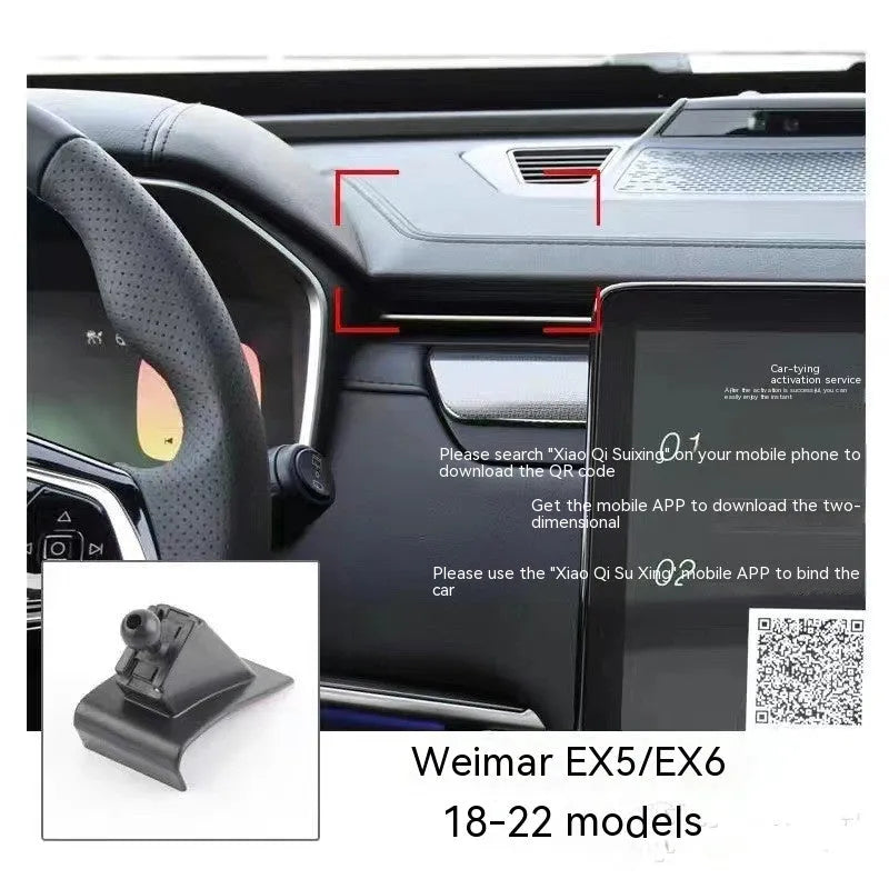 GOODWAY car dashboard mobile phone holder with 360-degree rotating head on a single base mount.