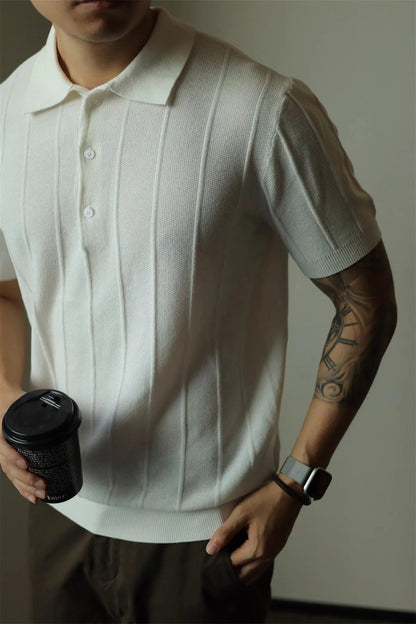 Men's solid black loose fit basic t-shirt made from polyester fabric, front view.