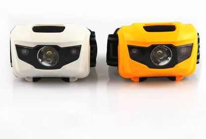 Cat Eye 2 Generation waterproof headlamp with white and red LEDs in black, orange, purple, or white colours