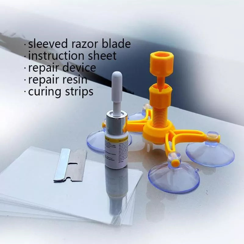 Car Window Glass Scratch and Crack Repair Kit with vacuum function and imported repair fluid