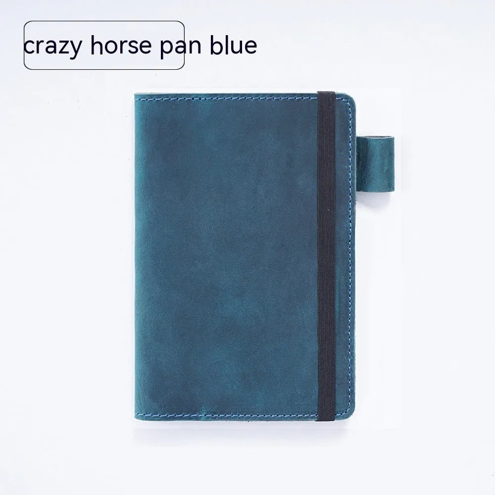 Handmade cowhide notebook with wood-free paper in traditional 9x14cm format