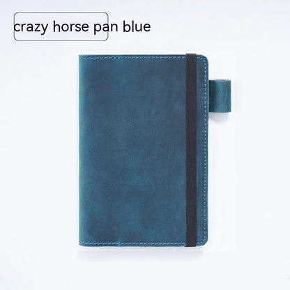 Handmade cowhide notebook with wood-free paper in traditional 9x14cm format