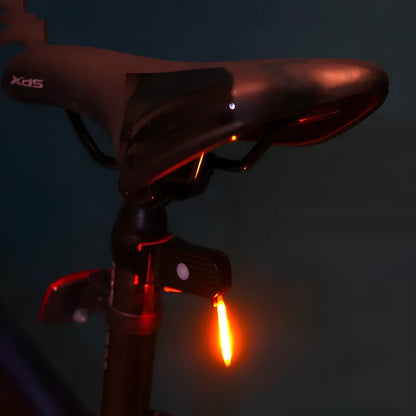 Waterproof USB rechargeable bicycle tail light in blue, pink, red, white, or yellow colours