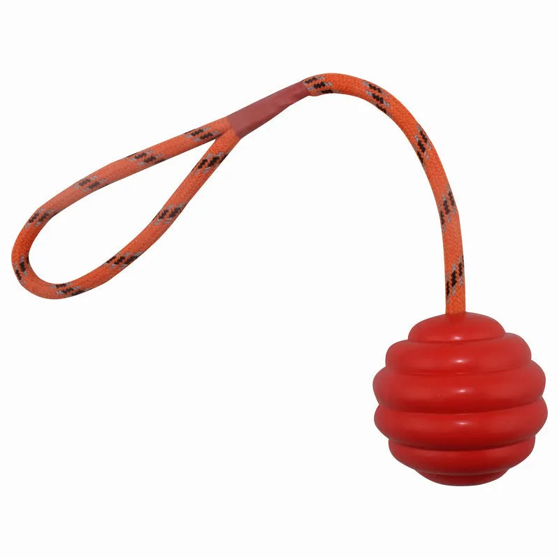 Pet toy ball with rubber construction measuring 6x30cm, multi-colour dog rope knot interactive training molar clean tooth bite-resistant durable ball for dogs and other pets
