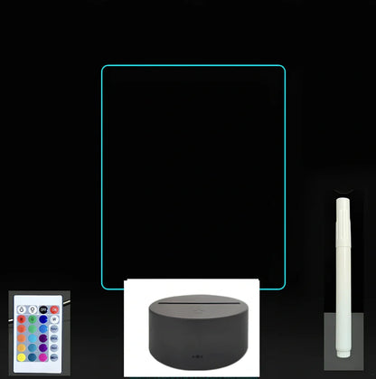 3D acrylic LED message board on black ABS base, 96cm x 40cm, with touch colourful lights and stylus