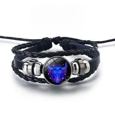 12 Constellations Luminous Bracelet glowing in the dark with zodiac designs