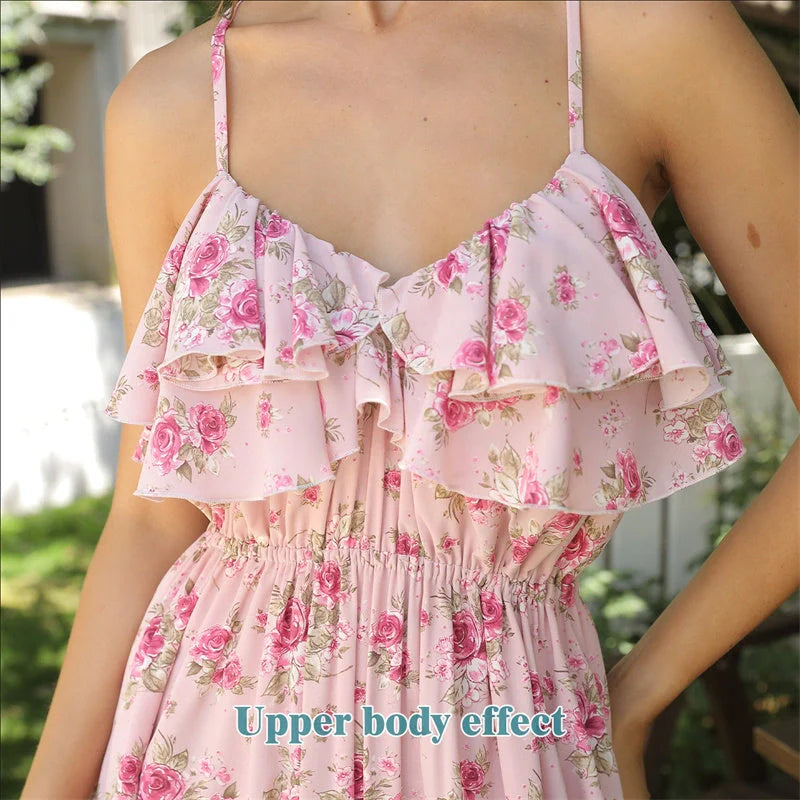 Elegant printed dresses in white colour, featuring various floral and geometric patterns, suitable for British women's fashion