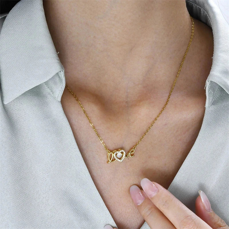 Fashionable titanium steel necklace with a sleek and modern design, a perfect accessory for the stylish woman