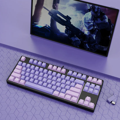 87-key wired mechanical gaming keyboard with dual-colour keycaps and hot-swap switches