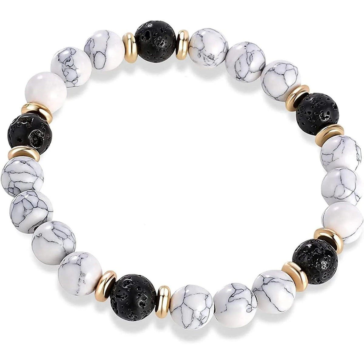 Handcrafted natural stone alloy bracelet showing tiger eye and agate components in 6cm size