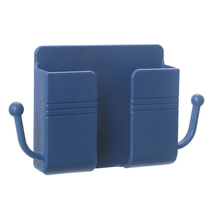 Wall-mounted PP storage box with non-marking stickers in Nordic blue, green, or pink.