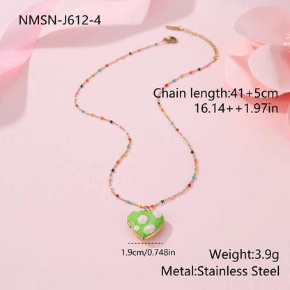 Stainless steel fruit pendant necklace with gold plating on adjustable 41-50cm chain