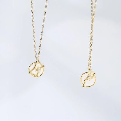 Christmas Big Dipper and Orion Necklaces in 925 Silver with Natural White Shell Pendant