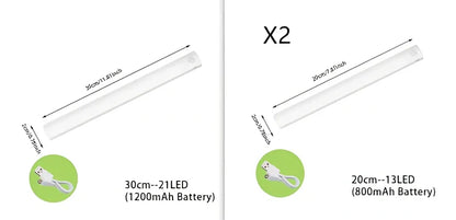Wireless LED motion sensor night light with magnetic mounting in various sizes