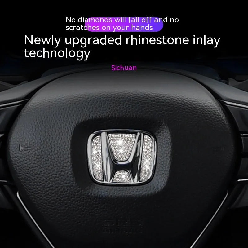 Zinc alloy diamond decorative sticker for Toyota car steering wheel centre