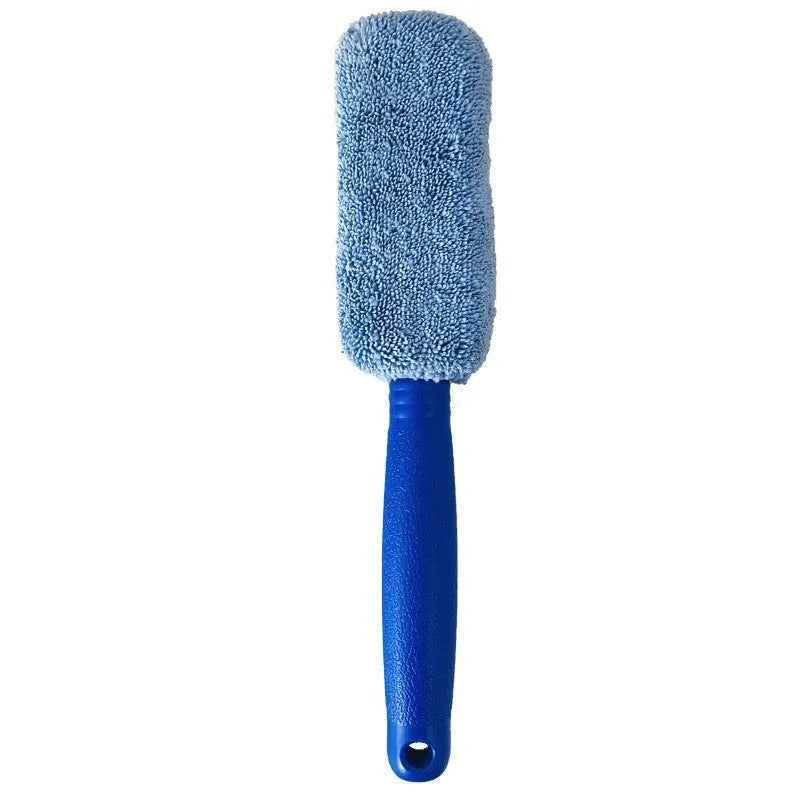 29cm long microfiber car tire brush for cleaning wheels and hubcaps in grey colour