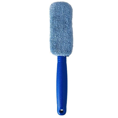 29cm long microfiber car tire brush for cleaning wheels and hubcaps in grey colour