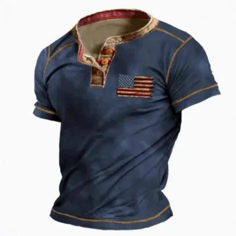 Men's simple lapel button short sleeve sport shirt in polyester bird eye cloth, shown in a neutral colour.