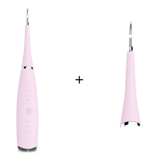 Pink and blue waterproof electric tooth scaler with 190mm handle for dental calculus removal