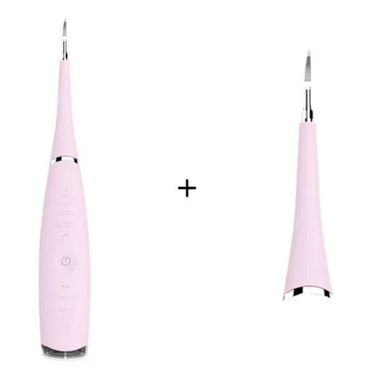 Pink and blue waterproof electric tooth scaler with 190mm handle for dental calculus removal