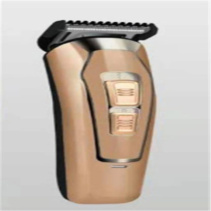 Dark blue rechargeable electric hair clipper with stainless steel cutting blades