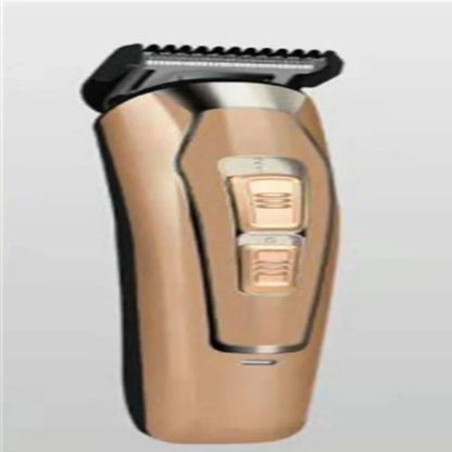 Dark blue electric hair clipper with stainless steel blades and European plug charger