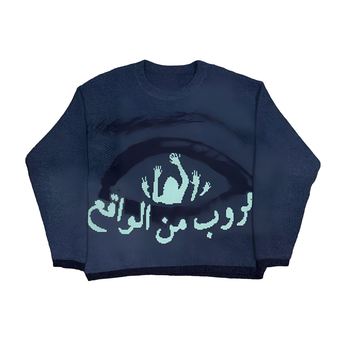 Men's thick viscose fibre printed sweater with abstract pattern in loose European American style fit