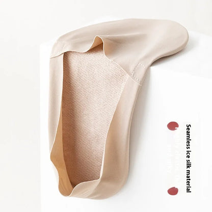 Men's invisible seamless low-cut socks in pure cotton ice silk fabric showing colour options