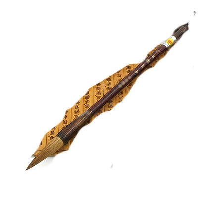 Traditional Chinese calligraphy brush set with wolf hair bristles and steel ferrule construction