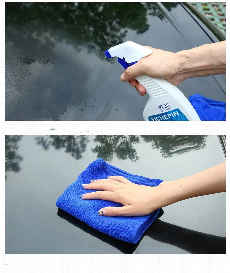 Powder sprayer wax for car paint maintenance with 500ml capacity, providing glazing and oxidation resistance using a fine chemical formula, packaged as a dust wax applicator
