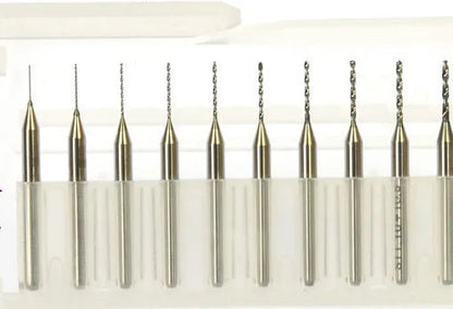 Imported tungsten steel micro engraving bit set for precision circuit board and hardware machining.