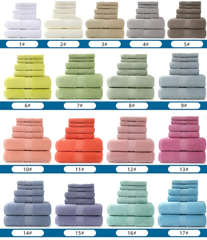 Pure cotton towel set showing bath towel, towel, and square towel in bamboo green colour