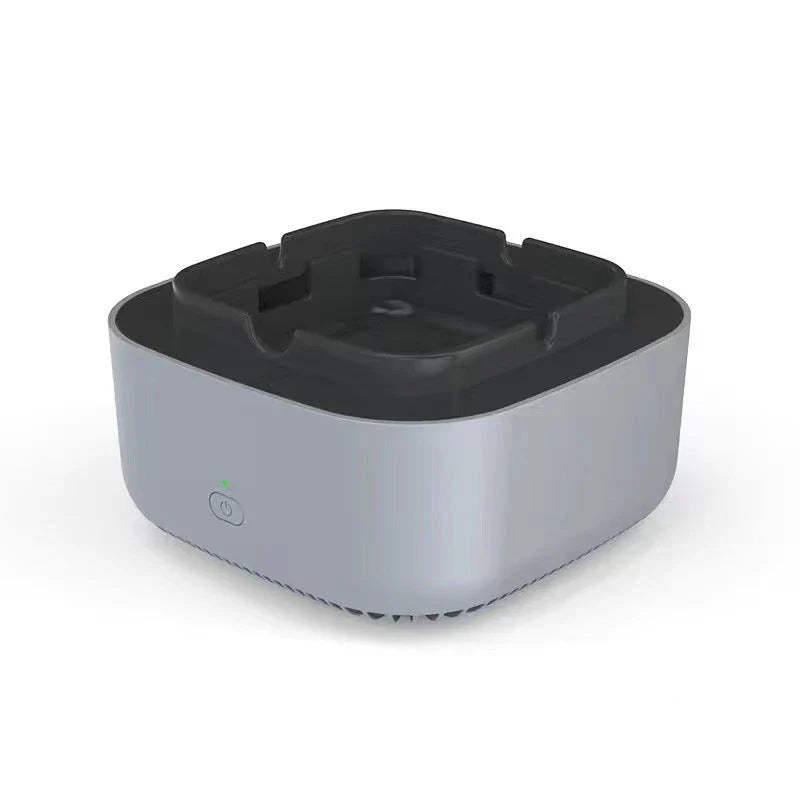 Sleek car ashtray with automatic air purifier that eliminates smoke and odors, keeping your vehicle fresh and clean.