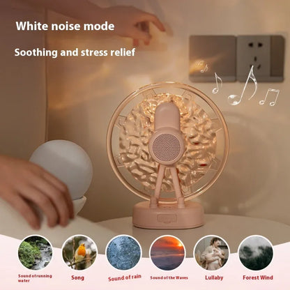 White Ferris wheel Bluetooth speaker with colourful water ripple atmosphere lighting effects