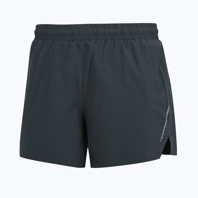 Men's quick-drying marathon running shorts in polyester fibre, straight style cut