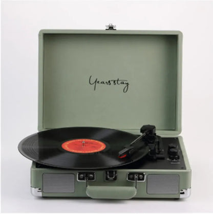 Portable leather case Bluetooth phonograph turntable in multiple colour options