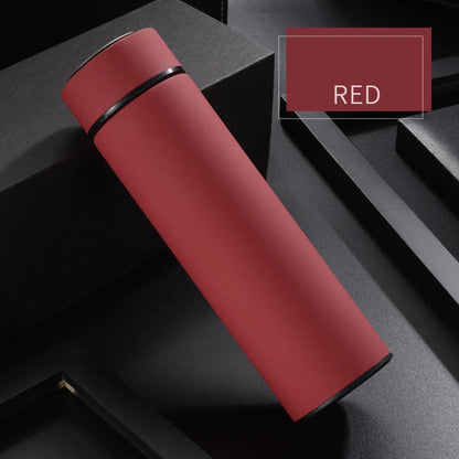 450ml stainless steel vacuum water bottle in black with arrow-shaped lid, showing double wall insulation.