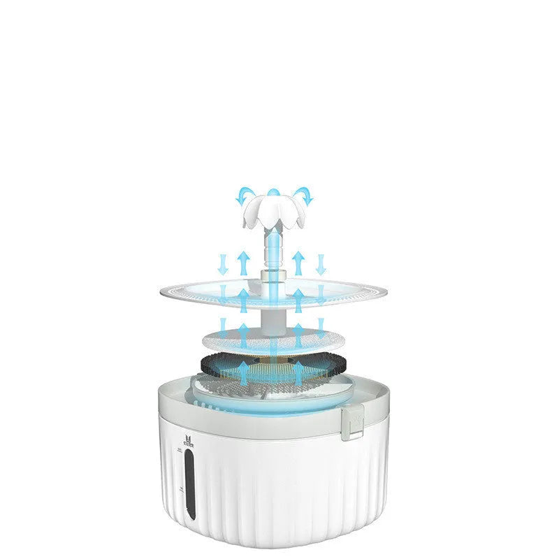 Automatic circulating pet water dispenser, 2L, beige and white, ABS and PP, with filter and power cord