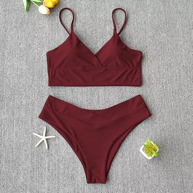Women's two-piece swimwear bikini in quick-drying polypropylene fabric