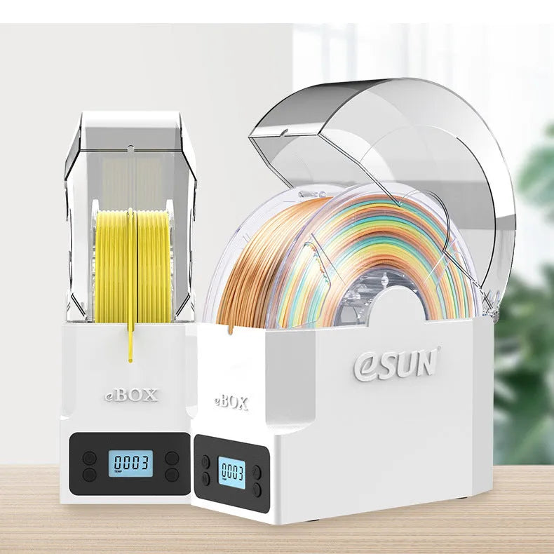 eBOX Lite 3D printing filament drying storage box with wire heating element and international plug options