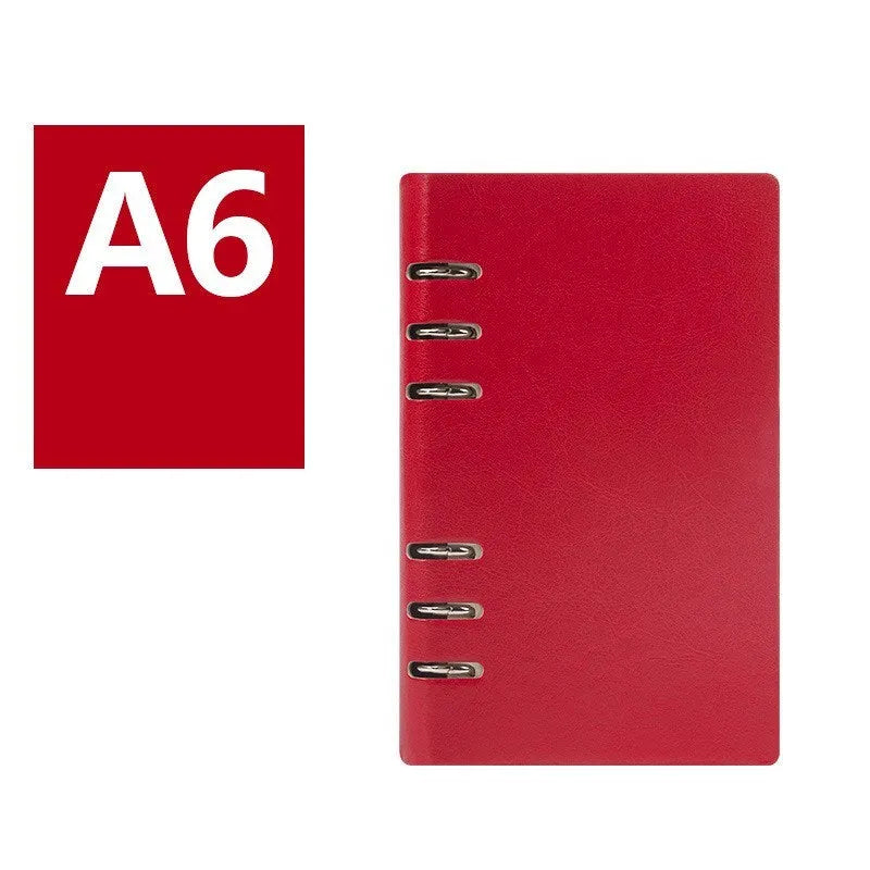 Loose-leaf business notebook with imitation leather cover in multiple colour options