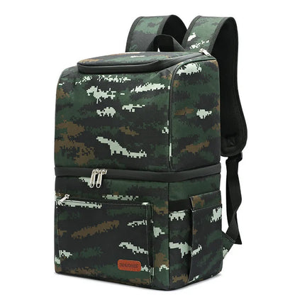 Double layer insulated waterproof picnic backpack in camouflage colour with 22L capacity