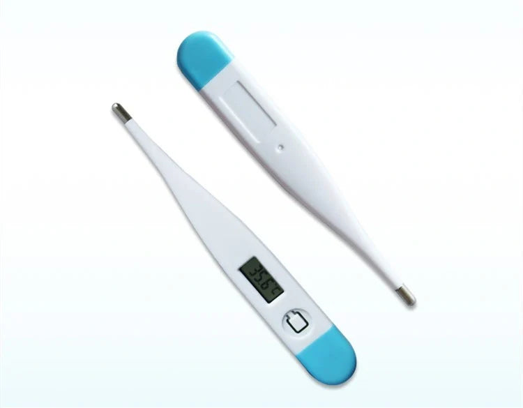White electronic thermometer with soft head for accurate temperature measurement