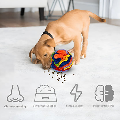 Polar fleece pet sniffing toy ball in 8cm to 20cm sizes for molar chewing and training