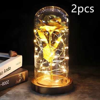 Little Prince Rose Glass Cover with 20cm diameter dome protecting plastic flower arrangement