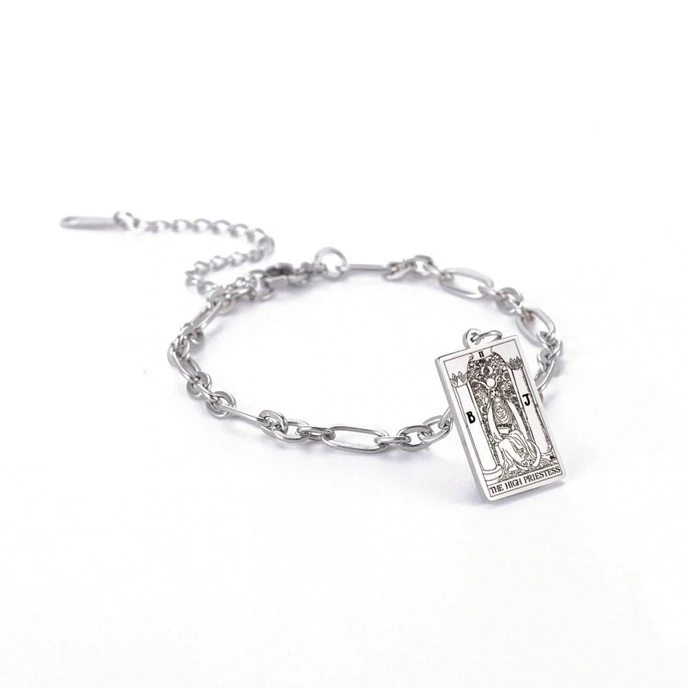 12 Tarot Card Series stainless steel bracelet with 18K gold plating