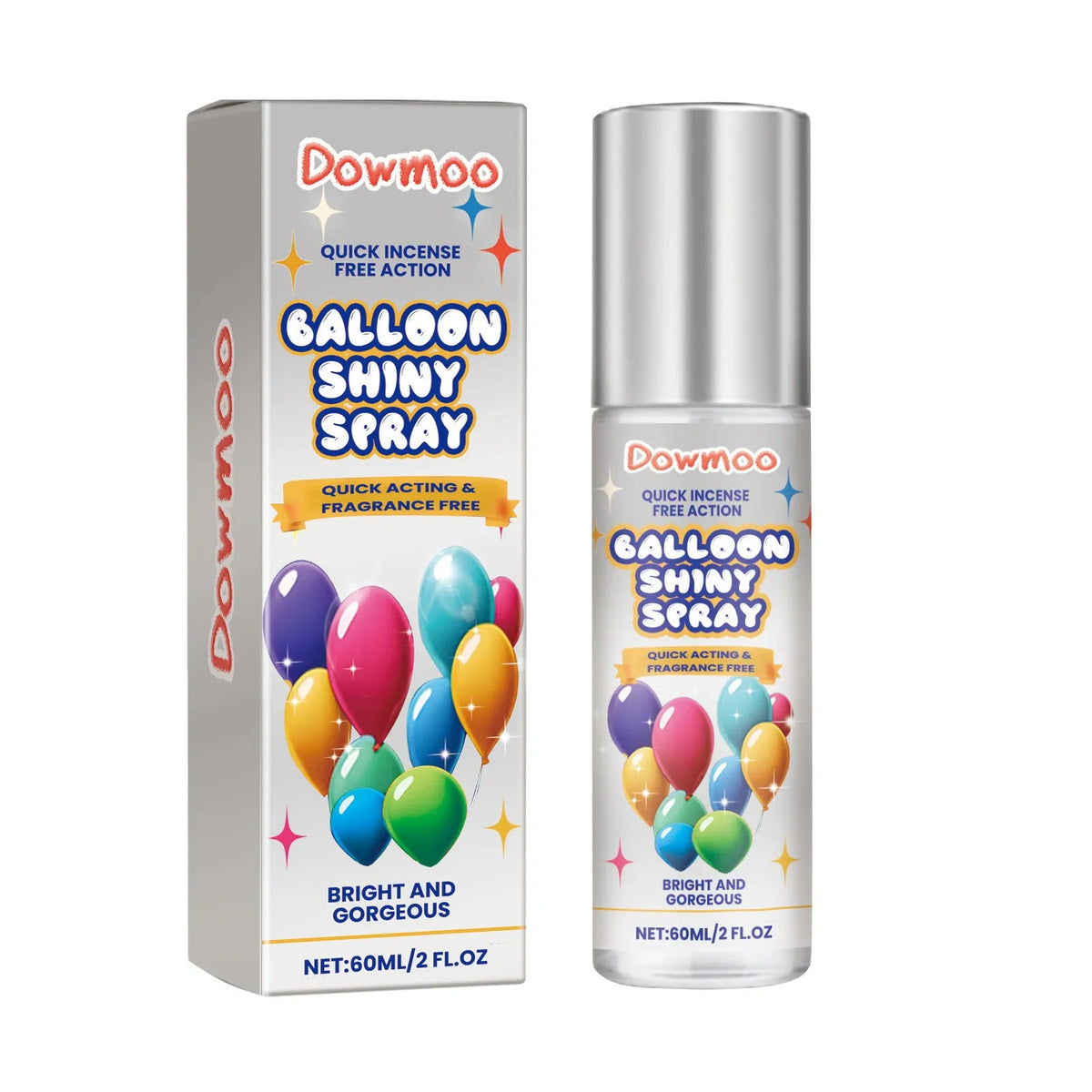 60ml rubber balloon shiny spray bottle for lasting non-oxidation gloss texture and party atmosphere